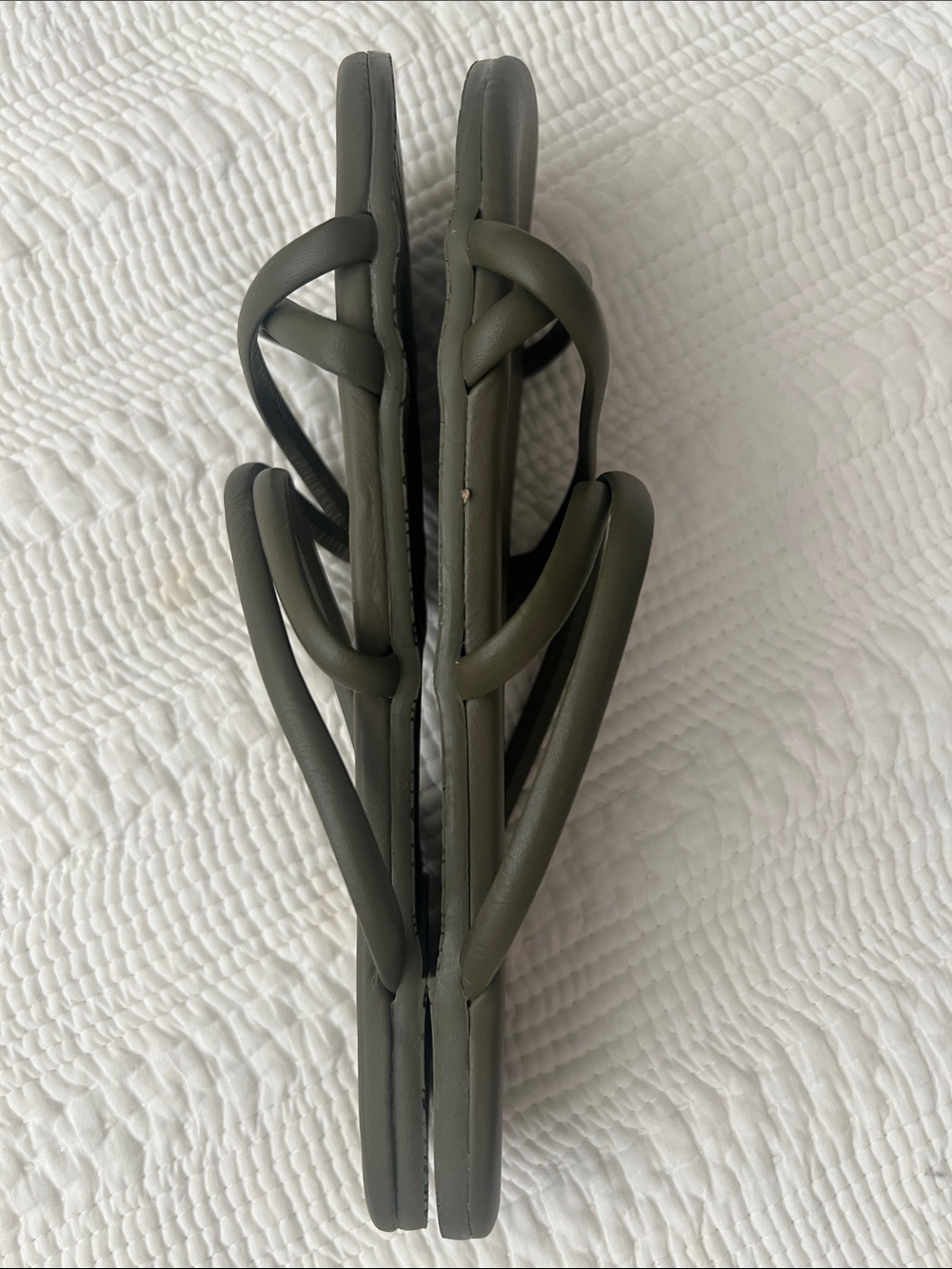 TKEES Olive Green Strappy Slide Sandals - Picture 4 of 4
